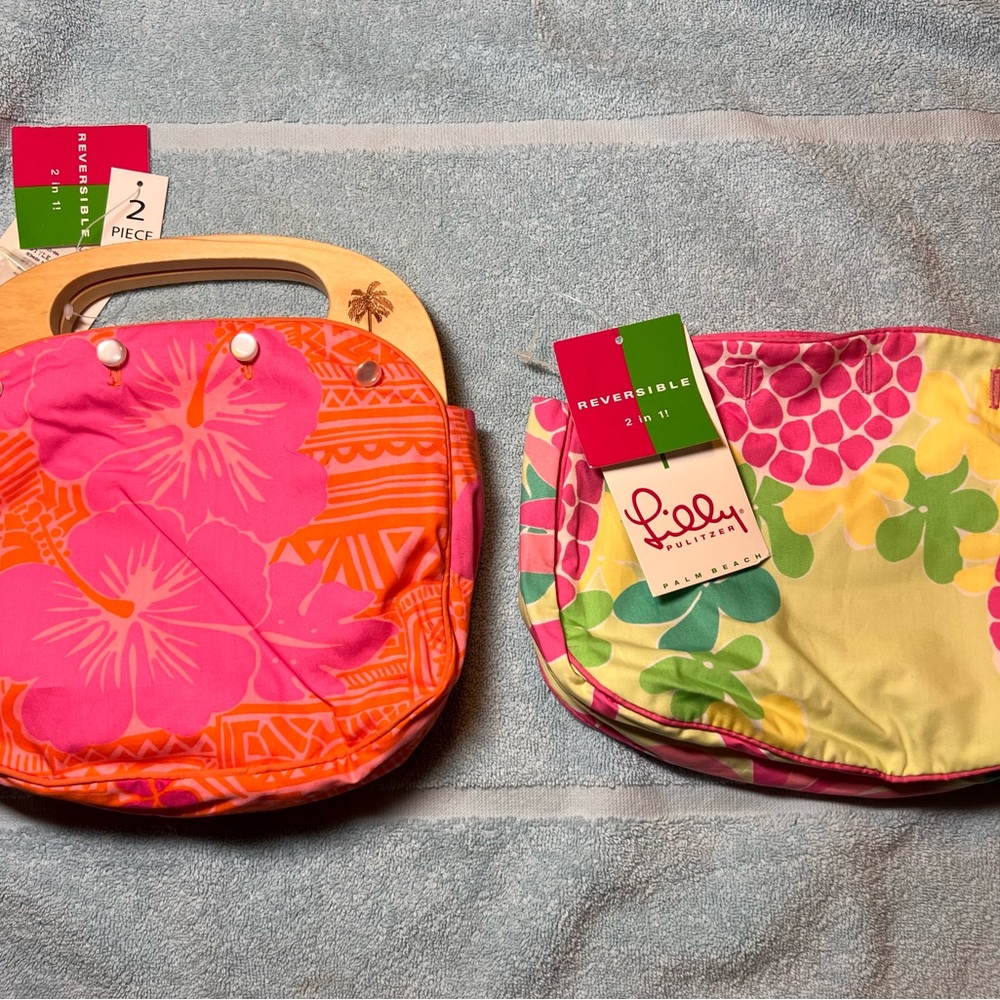Vintage Lilly Pulitzer Bermuda Bag with two reversible covers NWT